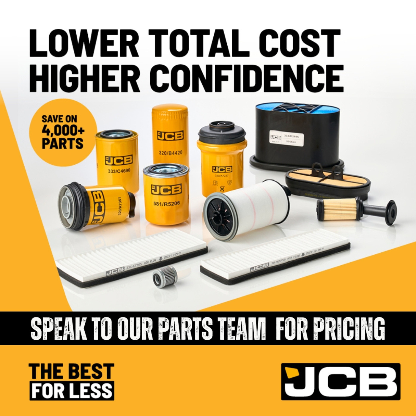 JCB genuine filters parts campaign